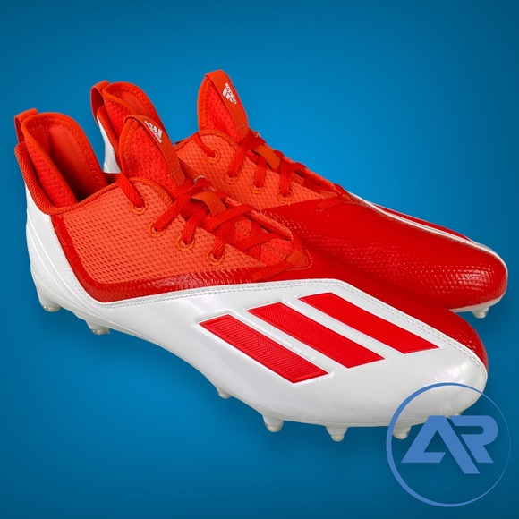 NEW ADIDAS Adizero 21 Orange White Football Cleats Men's Size 13